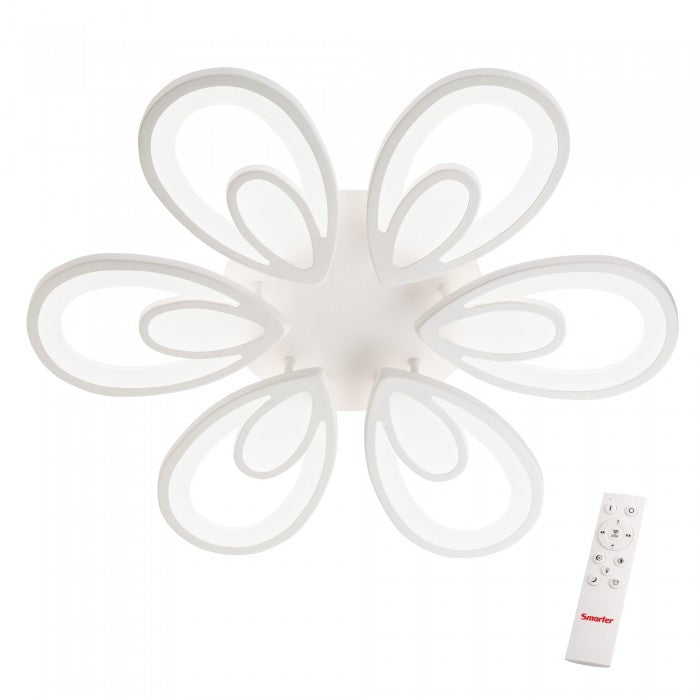 Lustra LED Lotus, alb, 103W, 16000lm, 3000K, 4000K, 6000K, D.64cm, Smarter, 05-964