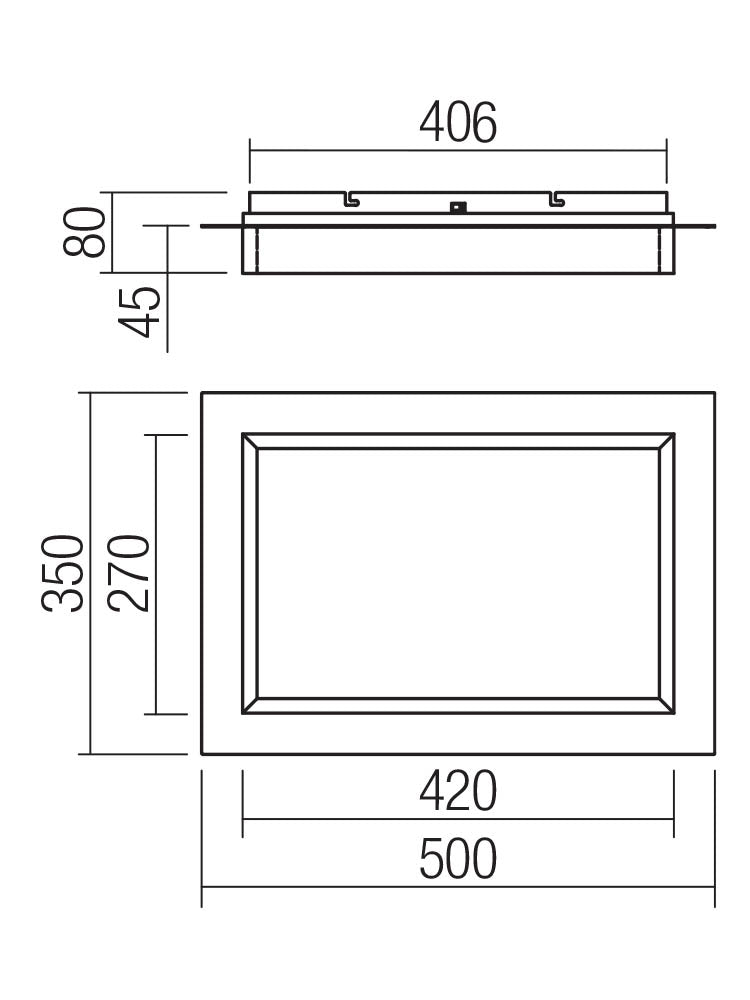 Plafoniera LED Perimetro, negru, 36W, 2155lm, 3000K/4000K/6500K, L.50cm, IP20, Smarter, 05-976