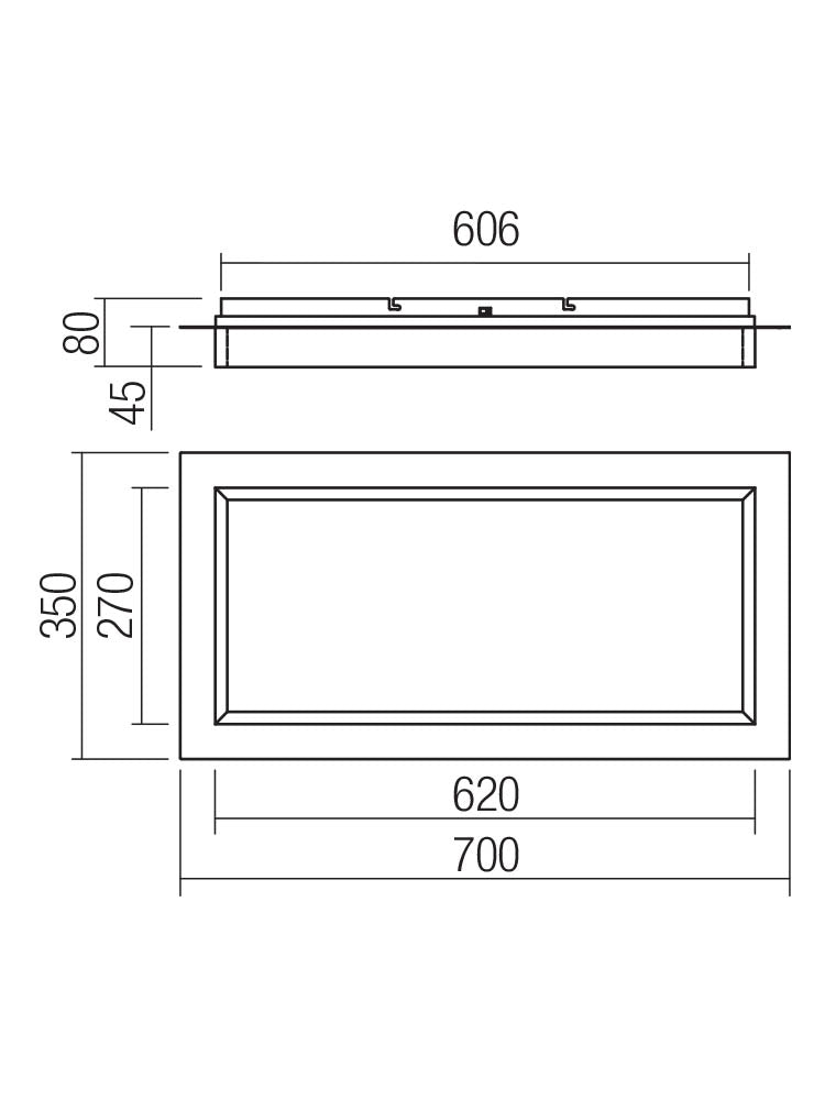 Plafoniera LED Perimetro, alb, 40W, 2160lm, 3000K/4000K/6500K, L.70cm, IP20, Smarter, 05-980