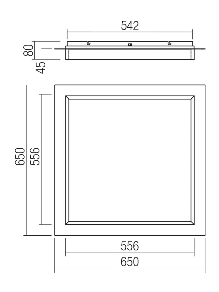 Plafoniera LED Perimetro, negru, 50W, 3200lm, 3000K/4000K/6500K, L.65cm, IP20, Smarter, 05-985