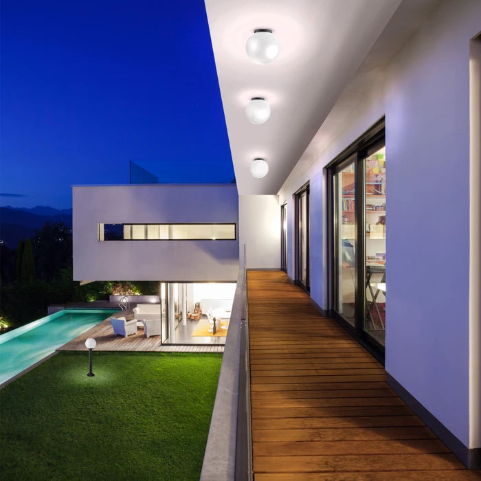 Aplica exterior SFERA 1, D.200 mm, opal, 1XE27, IP44, Smarter 9761