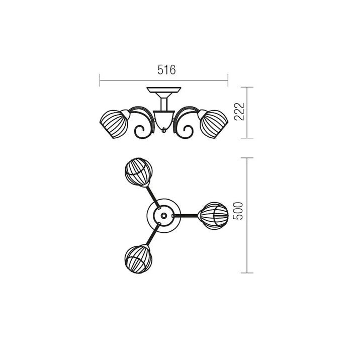 Lustra Jennifer, alama antica, 3xE27, IP20, Smarter, 02-739