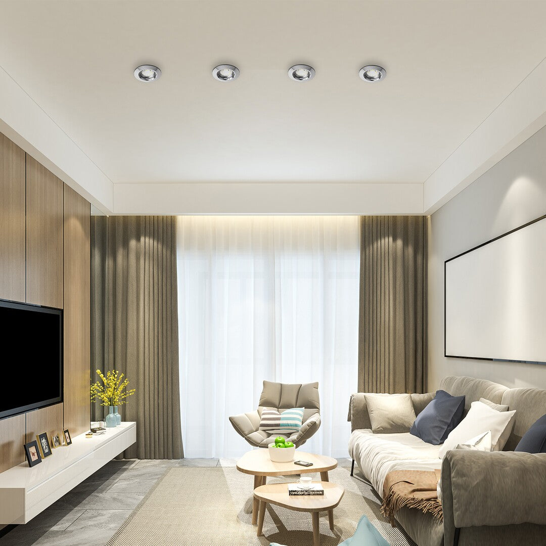 Spot LED incastrat Lite, crom, GU10, 3x3W, 3x240lm, 3000K, D.8,2cm, IP44, Rabalux, 1047