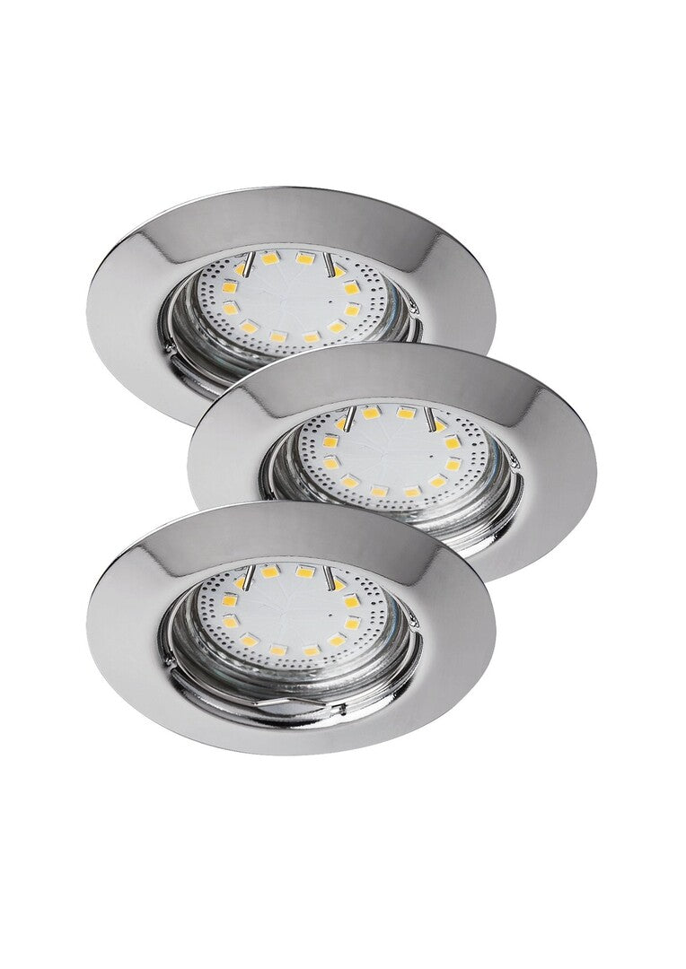 Spot LED incastrat Lite, crom, GU10, 3x3W, 3x240lm, 3000K, D.8,2cm, IP44, Rabalux, 1047