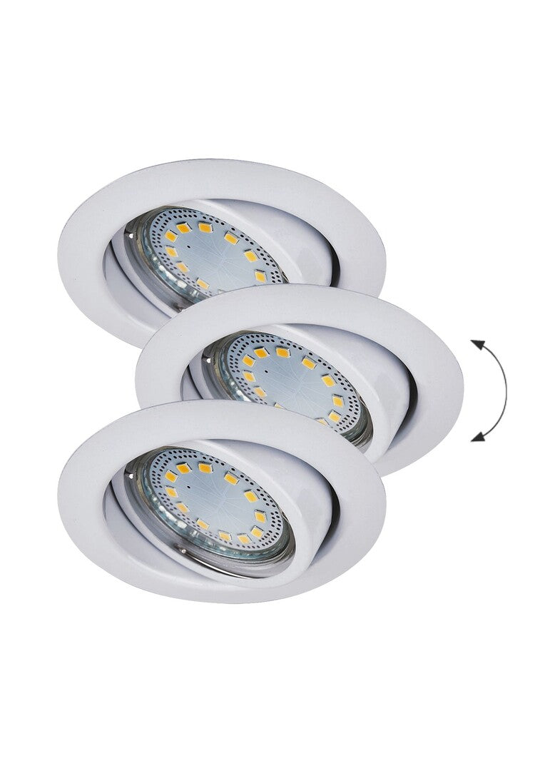 Spot LED incastrat Lite, alb, GU10, 3x3W, 3x240lm, 3000K, D.8,6cm, IP40, Rabalux, 1049