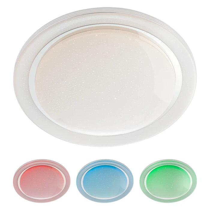 Plafoniera cu telecomanda LED Andes, alb, 48W, 3024lm, 3000K-6500K, RGB, D.48cm, IP20, Smarter, 05-917