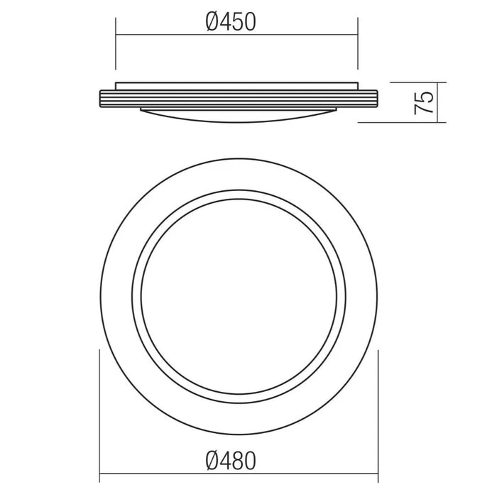 Plafoniera cu telecomanda LED Andes, alb, 48W, 3024lm, 3000K-6500K, RGB, D.48cm, IP20, Smarter, 05-917