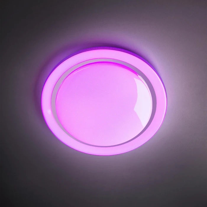 Plafoniera cu telecomanda LED Andes, alb, 48W, 3024lm, 3000K-6500K, RGB, D.48cm, IP20, Smarter, 05-917