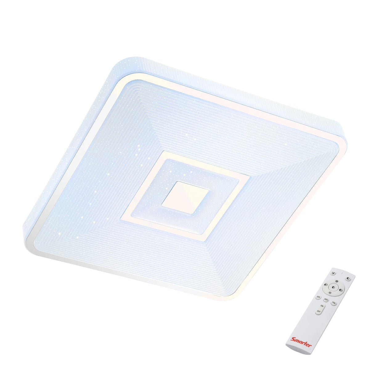 Plafoniera LED Apollo, alb mat, telecomanda, 24W, 1800lm, L.38 cm, IP20, Smarter, 05-948