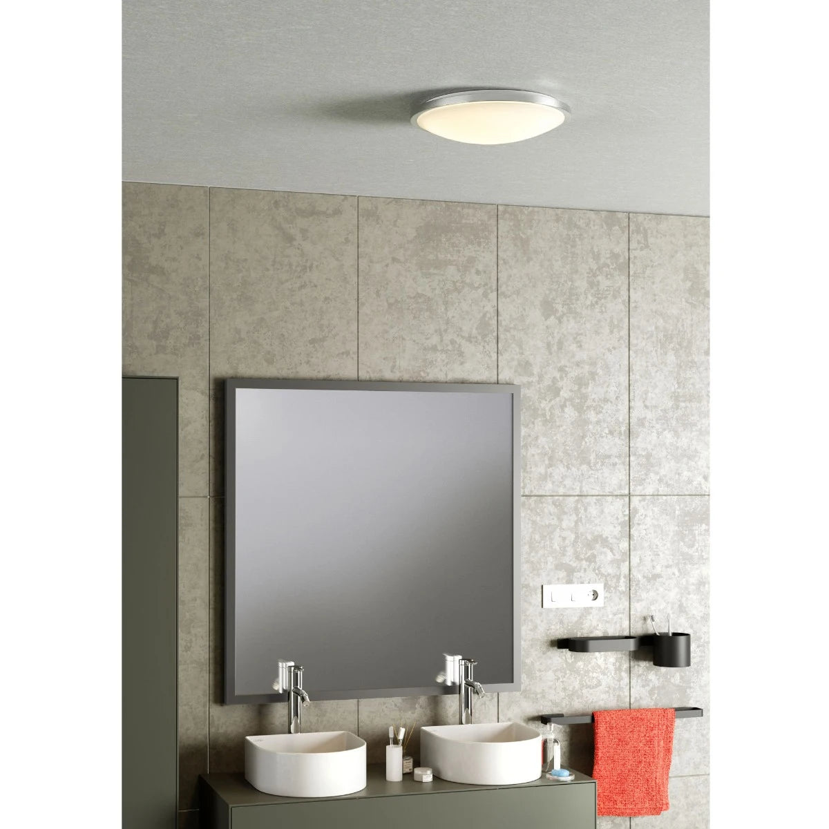 Plafoniera Fizz, crom, LED, 18W, 1100 lumeni, alb neutru 4000K, IP44, D.31 cm, Smarter 01-2723