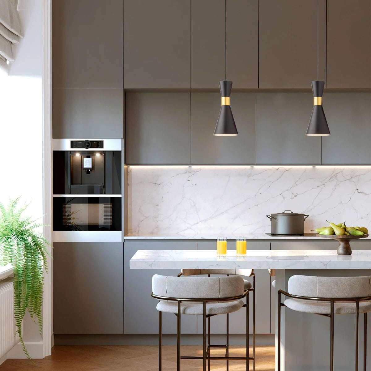 Lustra suspendata Kilt, negru mat, 1XE27, D.12 cm, Smarter 01-2711