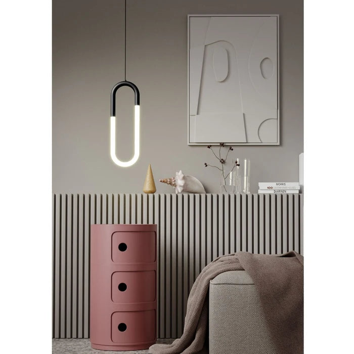 Lustra suspendata Latium, negru mat, LED, 9W, 1300 lumeni, alb cald 3000K, Smarter 01-3184