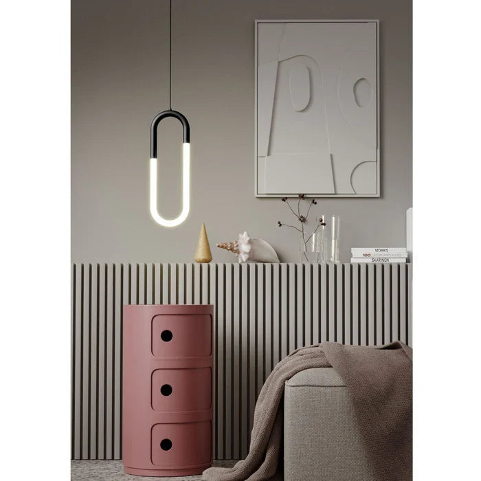 Lustra suspendata Latium, negru mat, LED, 9W, 1300 lumeni, alb cald 3000K, Smarter 01-3184