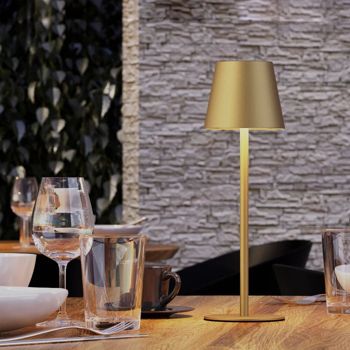 Veioza exterior LED Moby, auriu, 3.5W, 195lm, 3000K/4000K/5000K, H.35cm, IP44, Smarter, 90576