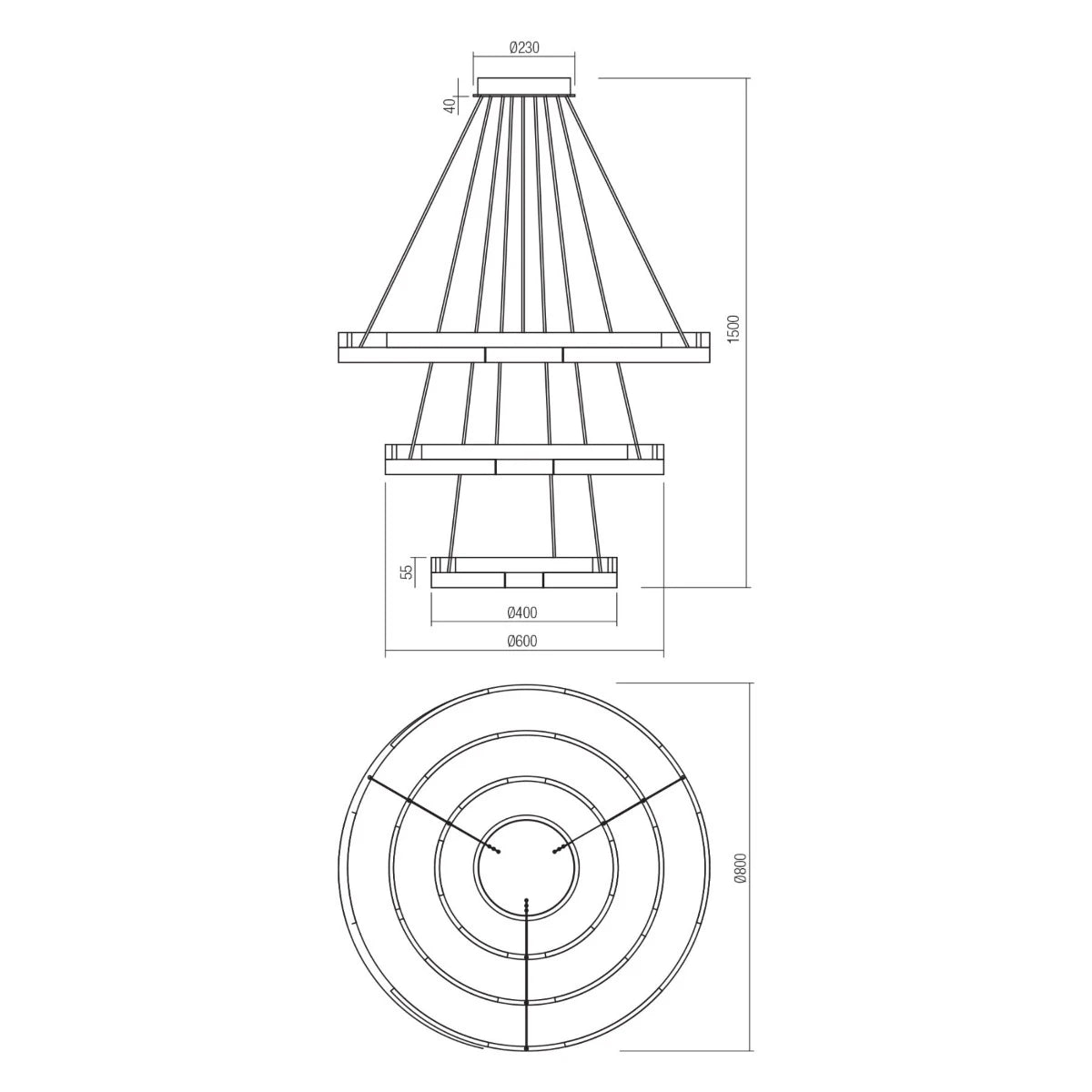 Lustra LED Castle, auriu mat, 80W, 4800lm, 3000K, D.80cm, IP20, Smarter, 01-3181