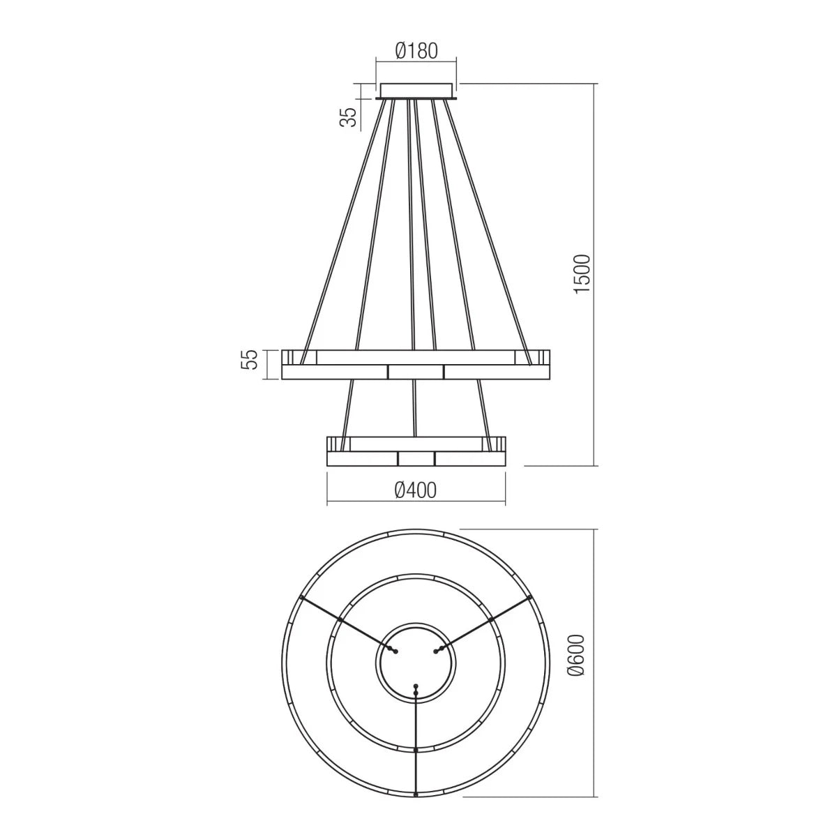 Lustra LED Castle, auriu mat, 60W, 3600lm, 3000K, D.60cm, IP20, Smarter, 01-3178