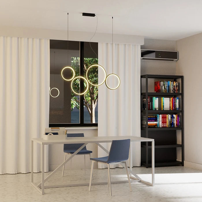 Lustra Athena, negru mat, LED CCT, 40W, 3000/4000/6000K, 3330 lumeni, L.100 cm, Smarter 01-3384