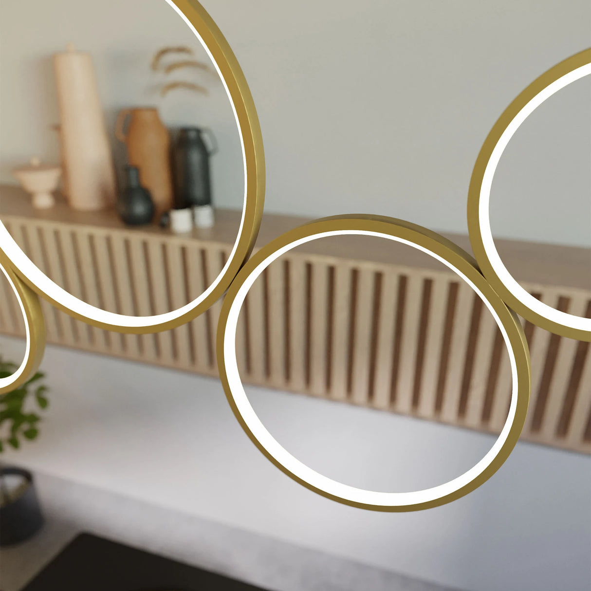 Lustra Athena, auriu mat, LED CCT, 40W, 3000/4000/6000K, 3330 lumeni, L.100 cm, Smarter 01-3383