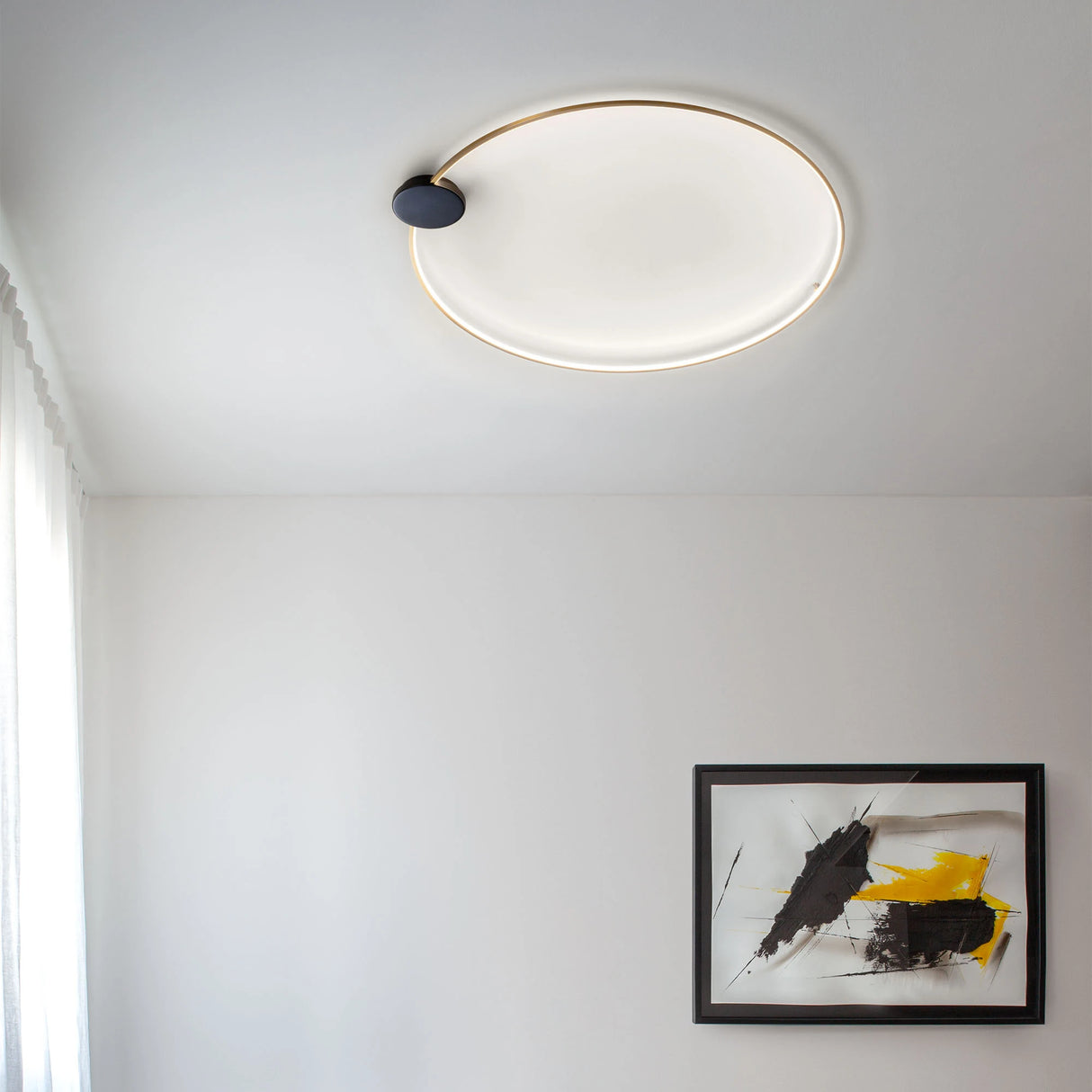 Plafoniera LED Atom, negru/alama, 23W, 2950lm, 3000K, D.80 cm, IP20, Smarter, 01-3104