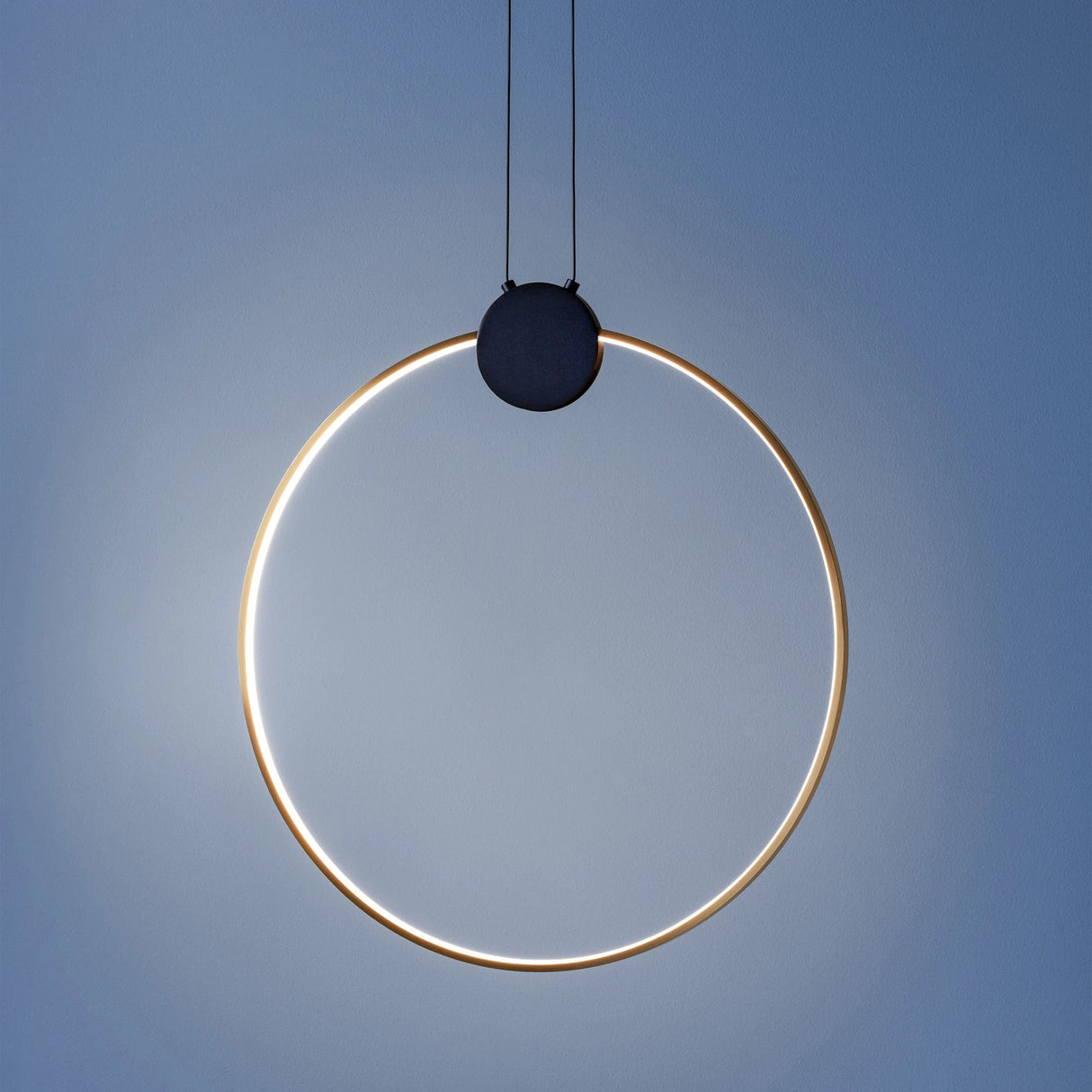 Lustra suspendata Atom, negru/alama, LED, 20W, 2565 lumeni, alb cald 3000K, D.64 cm, Smarter 01-3107