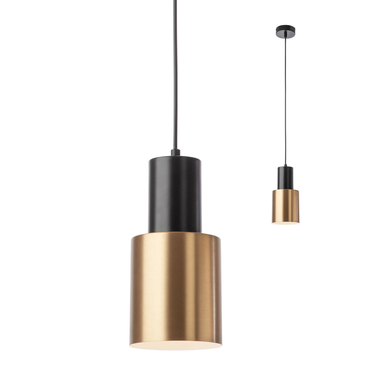 Lustra suspendata Aurum, negru/alama, 1XE27, D.12 cm, Smarter 01-3080