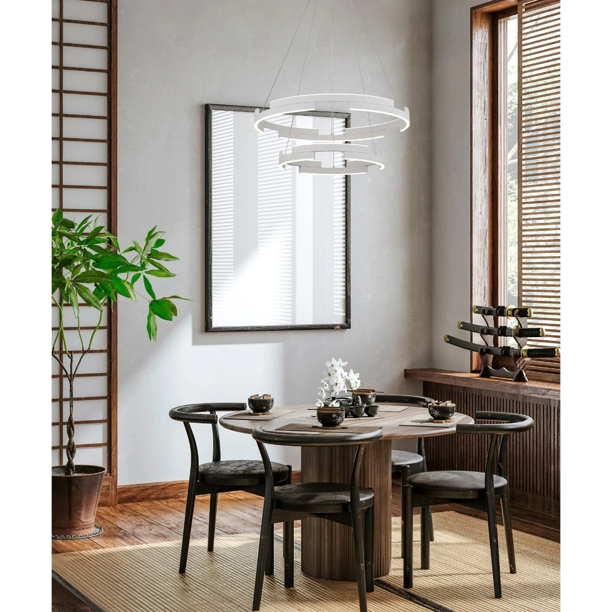 Lustra LED Castle, alb mat, 60W, 3600lm, 3000K, D.60cm, IP20, Smarter, 01-3177