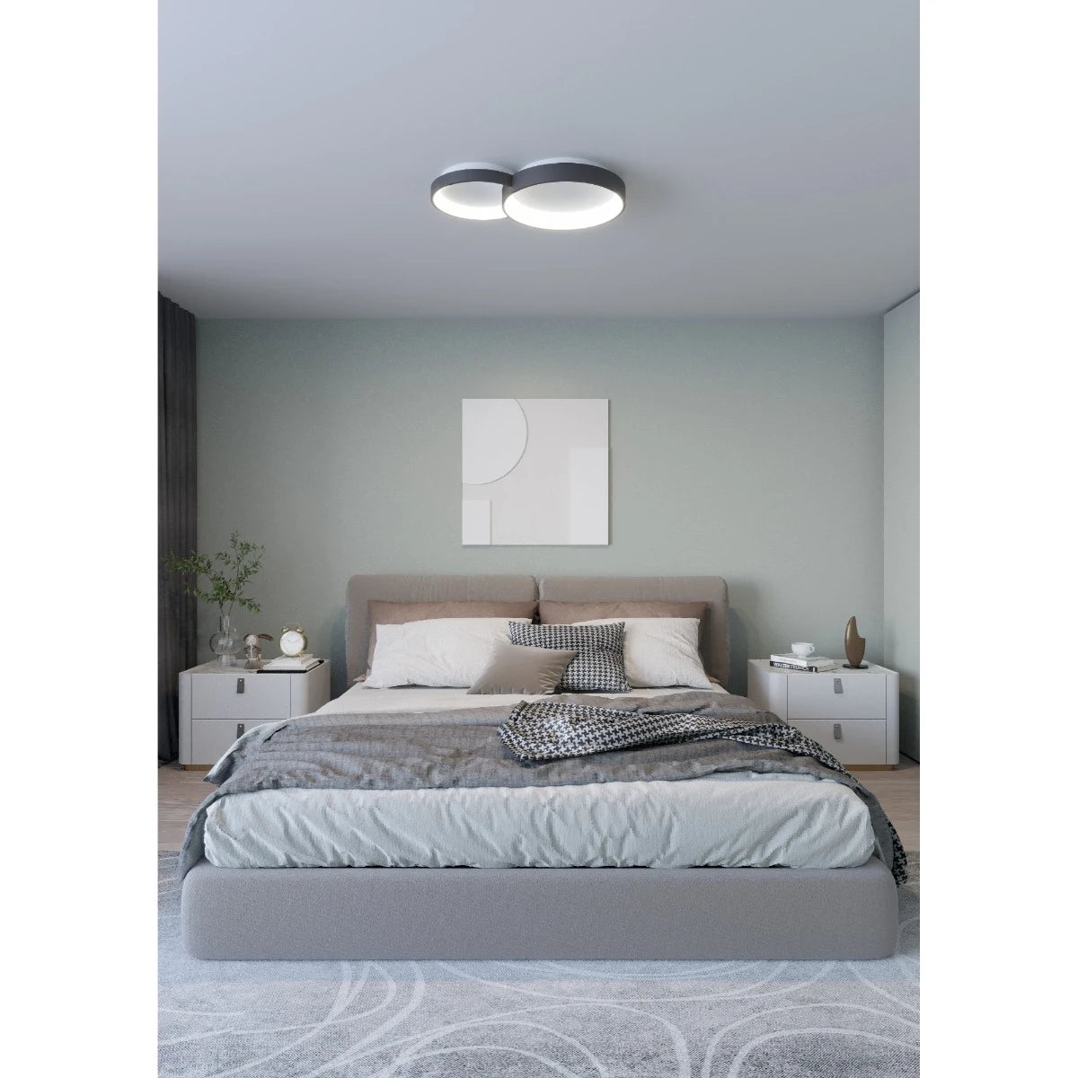 Plafoniera LED Combi, negru mat, 50W, 3000/4000/6000K, 4248lm, L. 72 cm, IP20, Smarter, 01-3372