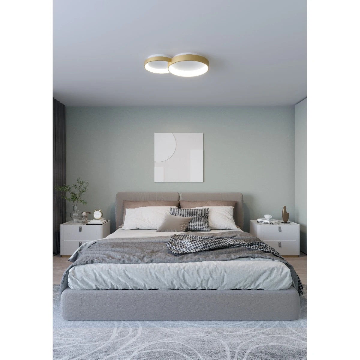 Plafoniera LED Combi, auriu mat, 50W, 3000/4000/6000K, 4248lm , L. 72 cm, IP20, Smarter, 01-3371