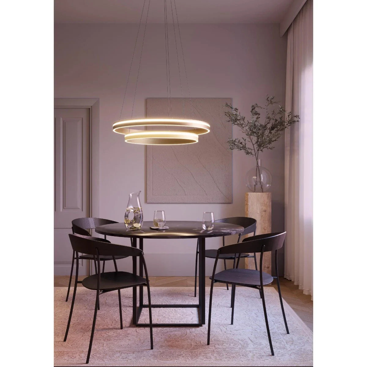 Lustra Valdis, auriu mat, LED CCT, 55W, 3000K-4000K, 2525 lumeni, D.60 cm, Smarter 01-3778