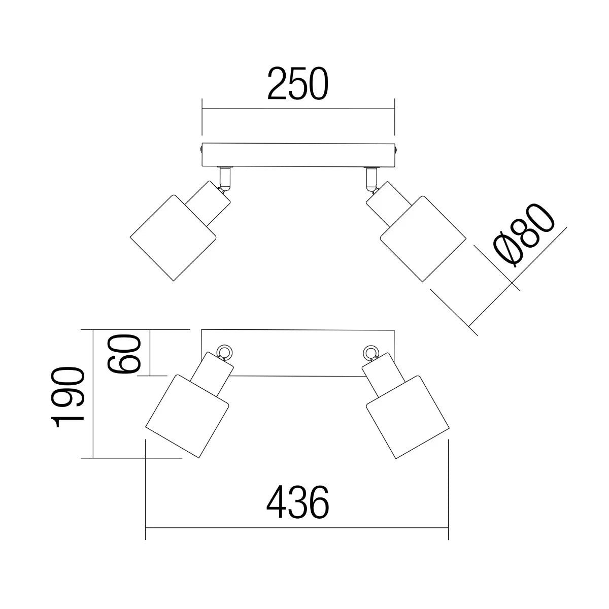 Plafoniera Rotis, lemn natur, sticla fumurie, 2XE14, L.25 cm, IP20, Smarter, 01-3985