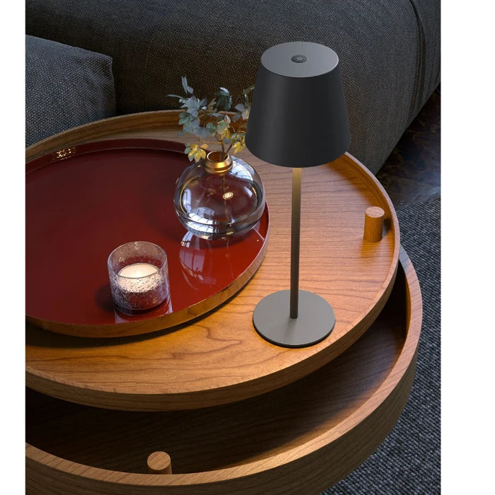 Veioza exterior LED Moby, gri inchis, 3.5W, 195lm, 3000K/4000K/5000K, H.35cm, IP44, Smarter, 90644