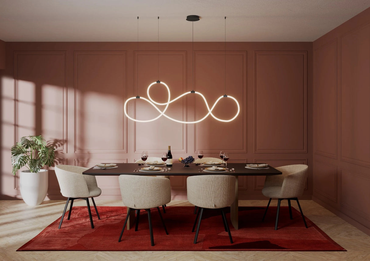 Lustra Henk, negru mat, LED, 54W, 2700 lumeni, lumina calda 3000K, L.150 cm, Smarter 01-3557