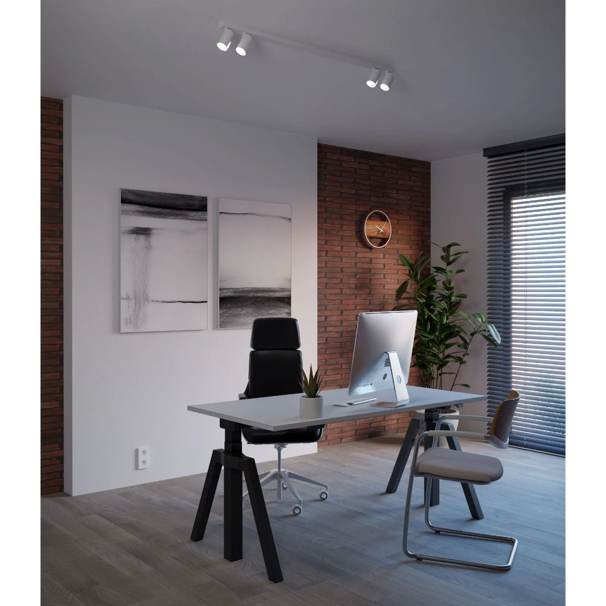 Plafoniera Modi, alb, 4XGU10, L.118 cm, IP20, Smarter, 01-3508