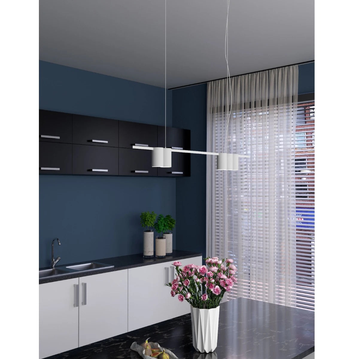 Lustra Modi, alb, 5XGU10, L.100 cm, Smarter 01-3514