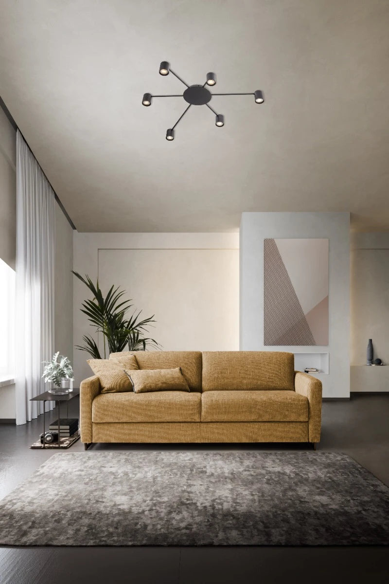 Plafonierar Noa, negru mat, 6XGU10, L.74 cm, IP20, Smarter, 01-4052