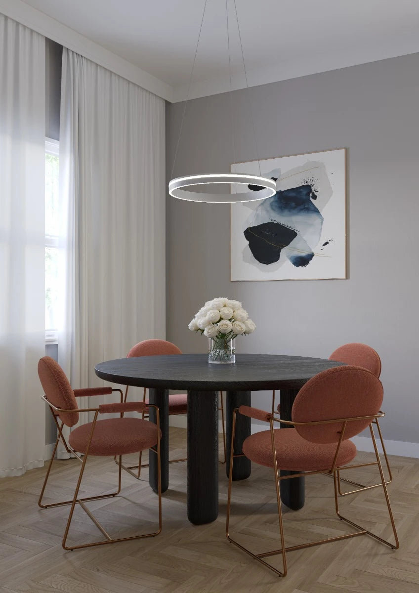 Lustra Valdis, alb mat, LED CCT, 57W, 3107 lumeni, 3000K/4000K, D.79 cm, Smarter 01-3780