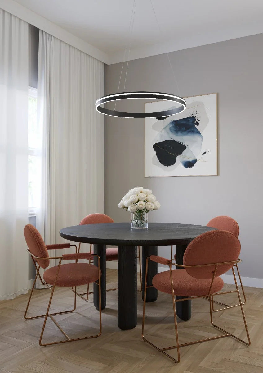 Lustra Valdis, negru mat, LED CCT, 38W, 2109 lumeni, 3000K/4000K, D.59 cm, Smarter 01-3776