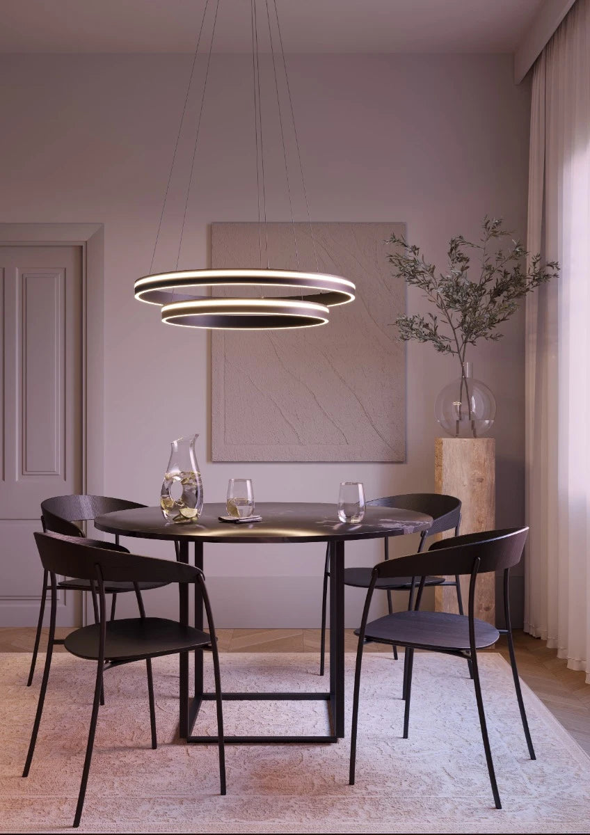 Lustra Valdis, negru mat, LED CCT, 76W, 3710 lumeni, 3000K/4000K, D.79 cm, Smarter 01-3785