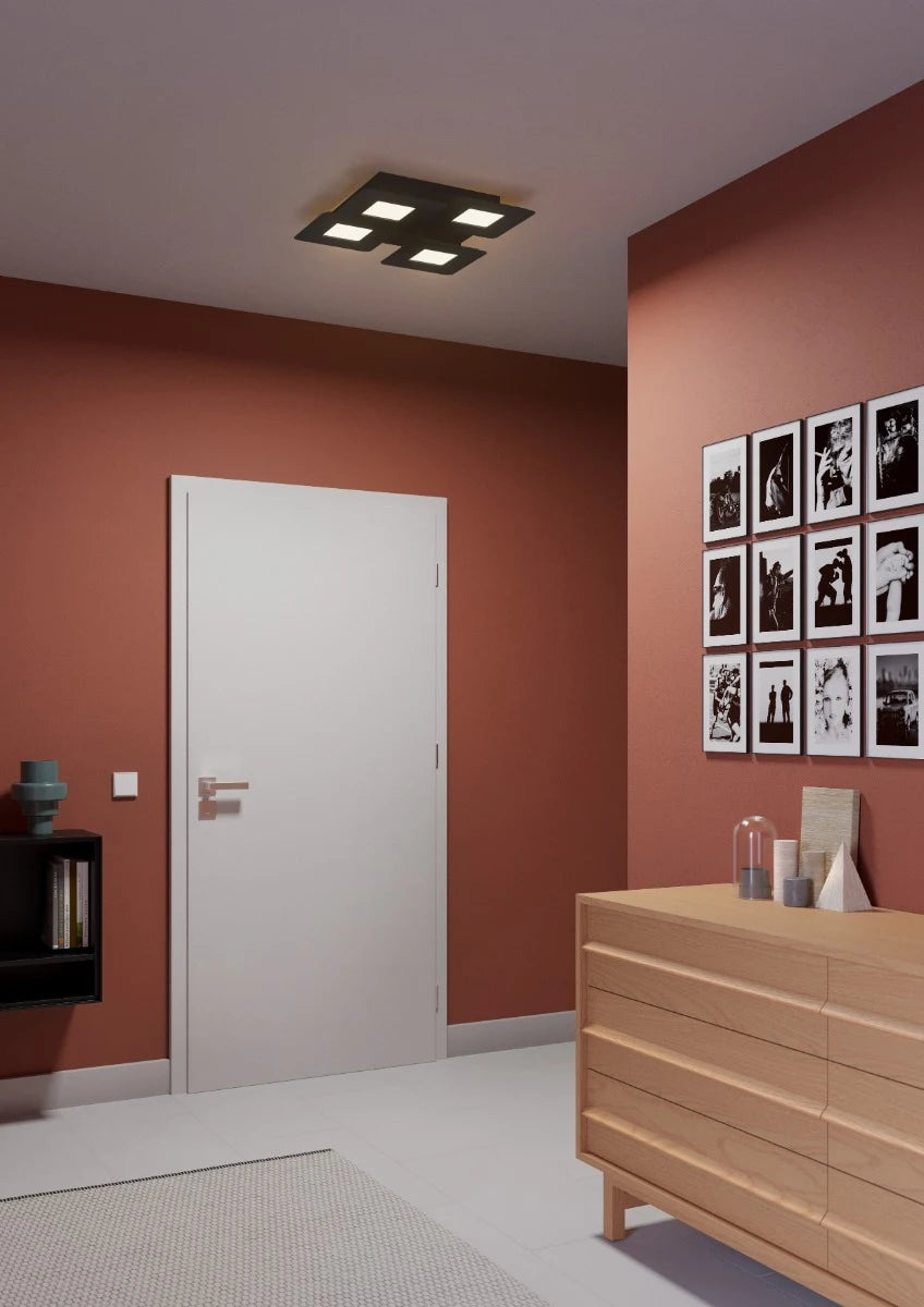 Plafoniera LED Quant, negru mat, 47W, 3226lm, 3000K/4000K, L.51 cm, IP20, Smarter, 05-1005