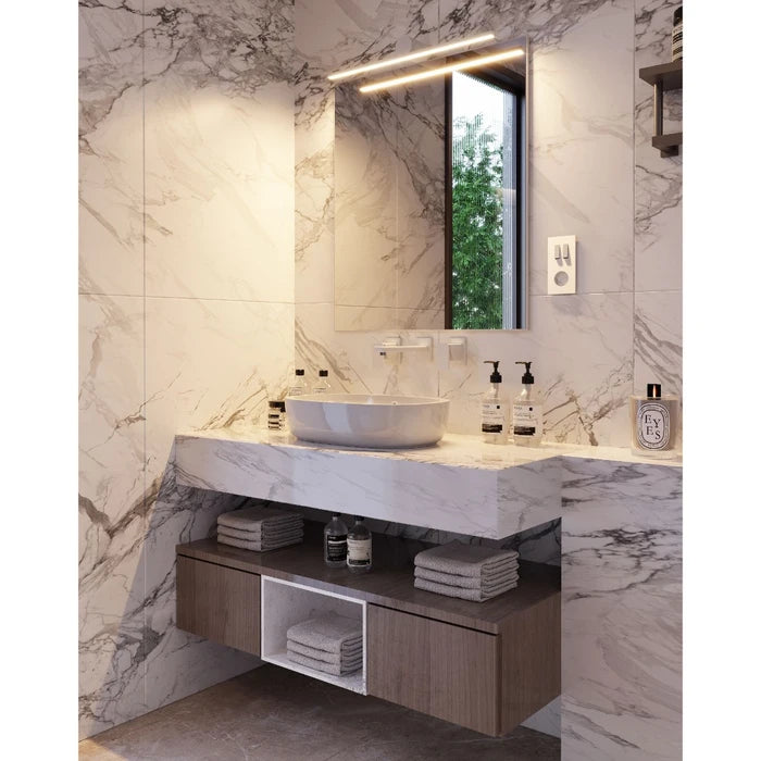 Aplica Row, alb mat, LED, 18W, 982 lumeni, 4000K, IP44, L.90 cm, Smarter 01-4034