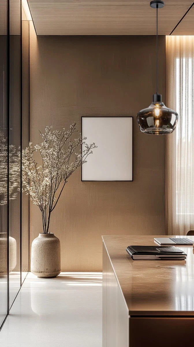 Lustra suspendata Atlantis, negru mat, sticla fumurie, 1XE27, D.26 cm, Smarter 01-4046