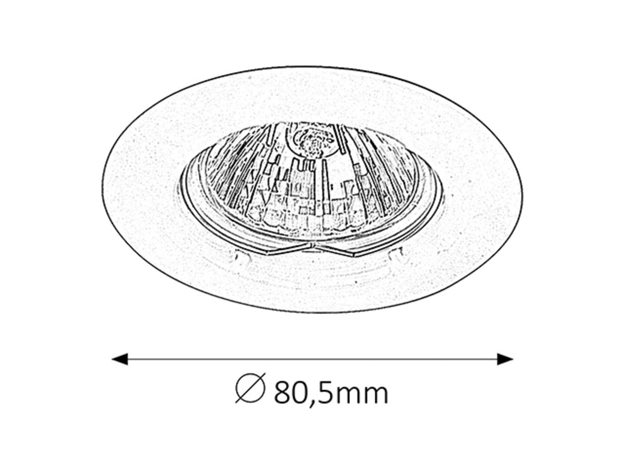 Spot incastrat Relight, crom, 1 x GU5.3, D.8cm, IP20, Rabalux, 1088