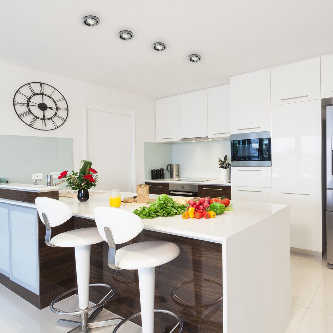 Spot LED incastrat Lite, crom satin, GU10, 3x3W, 3x240lm, 3000K, D.8,6cm, IP40, Rabalux, 1166