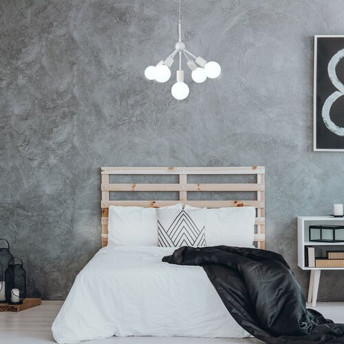 Lustra suspendata Malik, alb, 5xE27, D.38cm, IP20, Rabalux, 55980