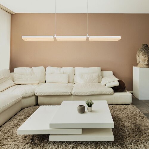 Lustra suspendata LED Alana, alb mat, 48W, 2800lm, 3000K, L.115cm, IP20, Rabalux, 5649