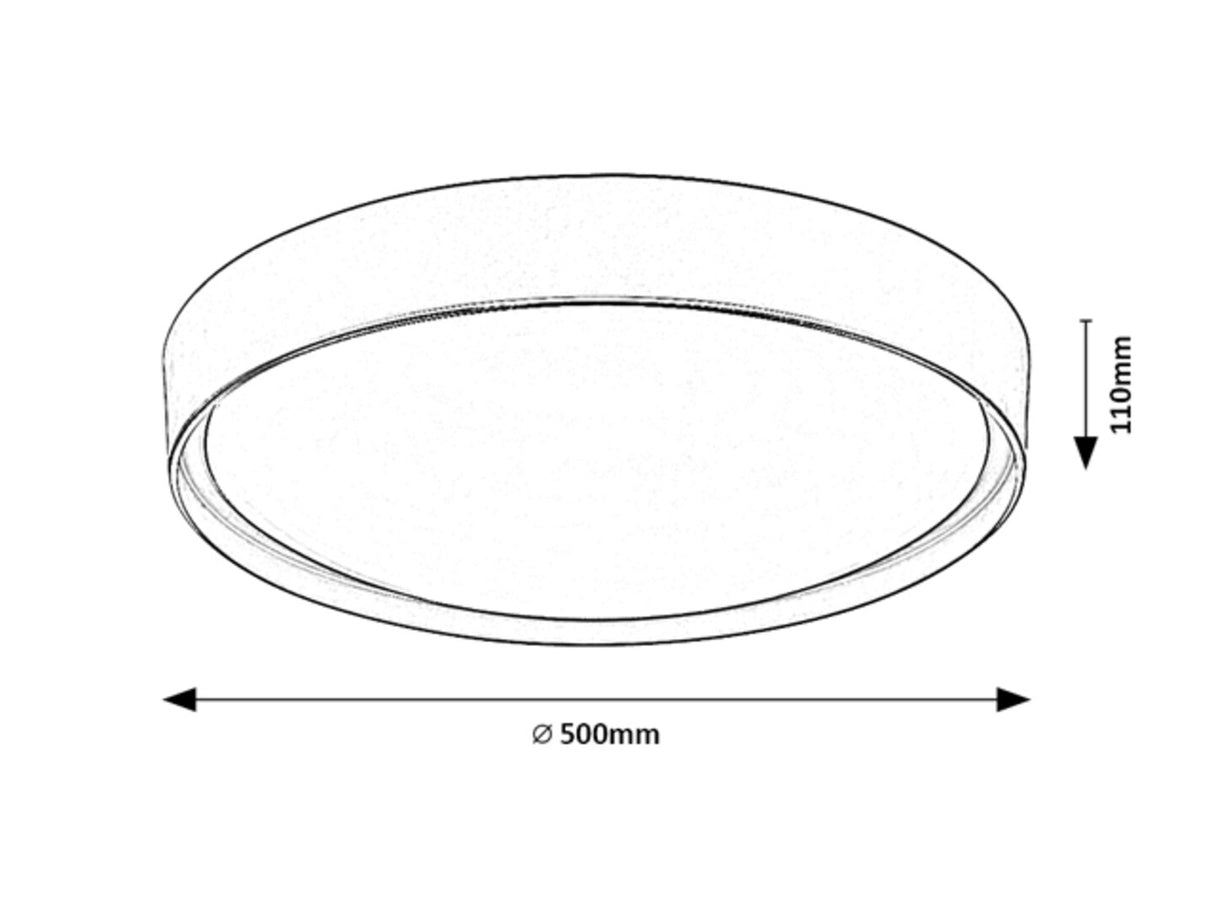Plafoniera LED Achilles, negru, 40W, 3200lm, 2700-6500K, RGB, WIFI, IP20, Rabalux, 3146