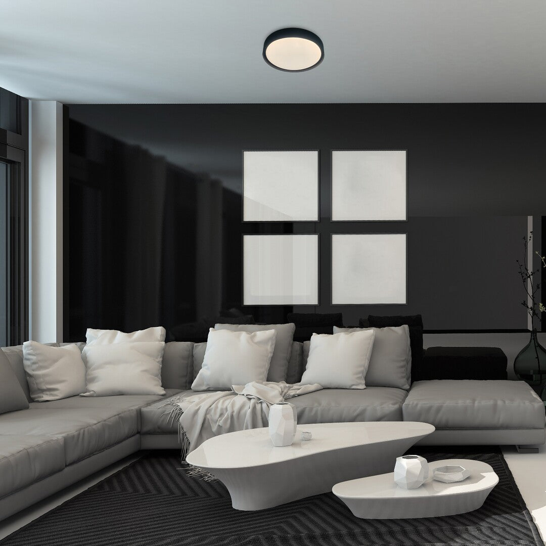 Plafoniera LED Achilles, negru, 40W, 3200lm, 2700-6500K, RGB, WIFI, IP20, Rabalux, 3146