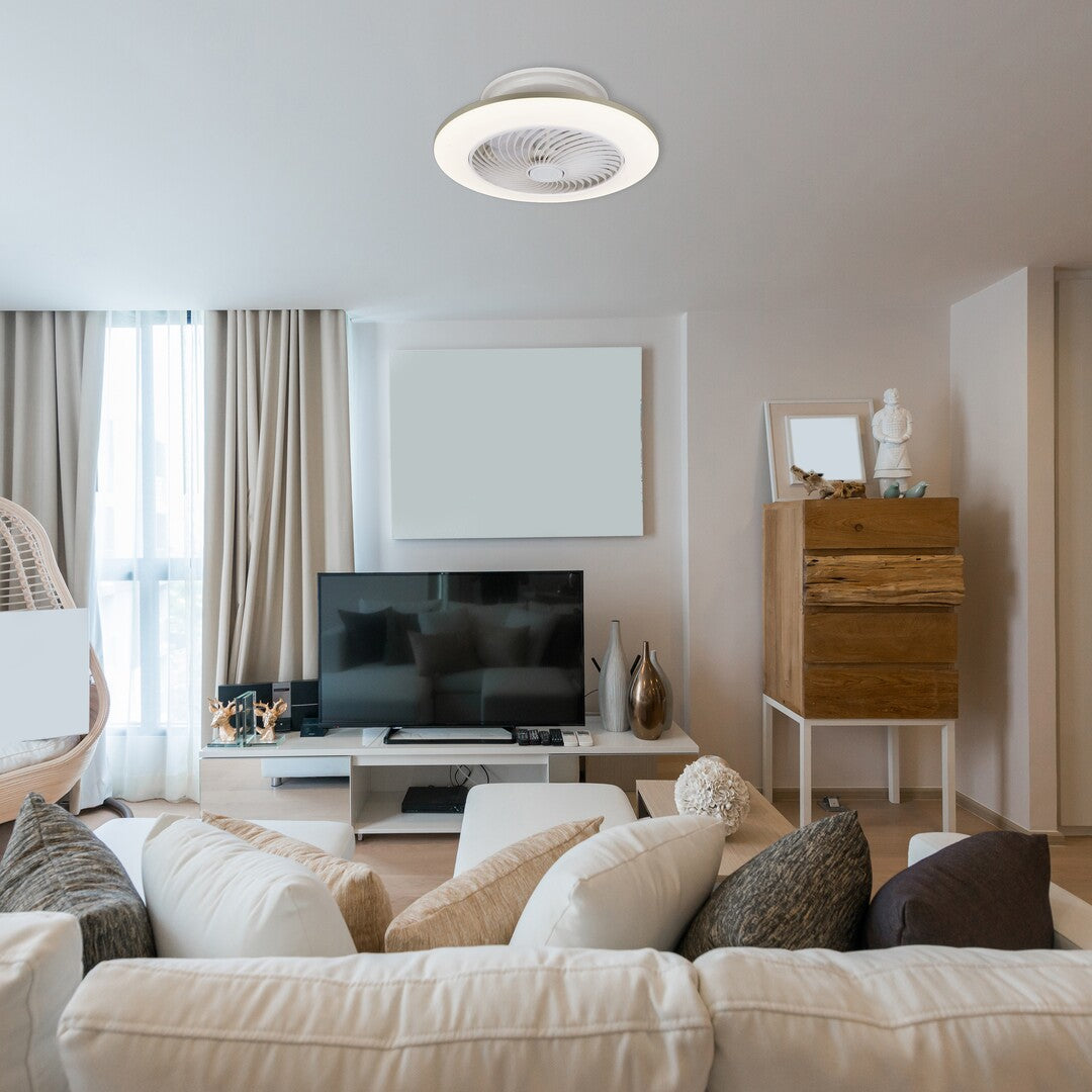 Plafoniera LED cu ventilator Dalfon, alb, 36W, 2100lm, 3000K-6000K, D.55cm, IP20, Rabalux, 67100