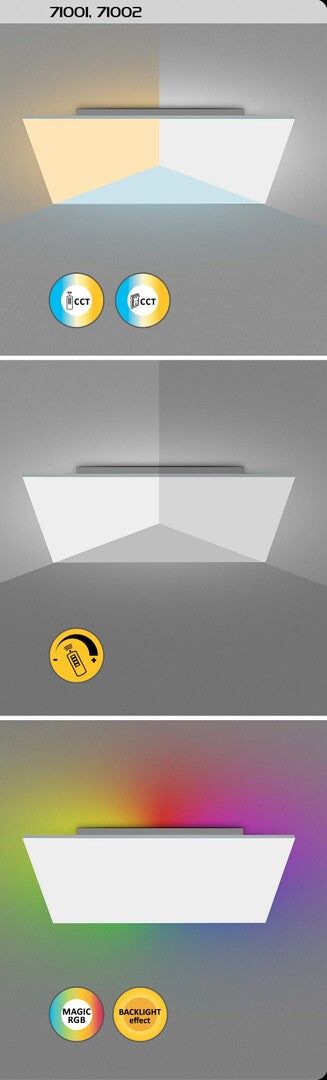 Plafoniera LED Faramir, alb, 18W, 1400lm, 3000K-6500K, RGB, IP20, Rabalux, 71001