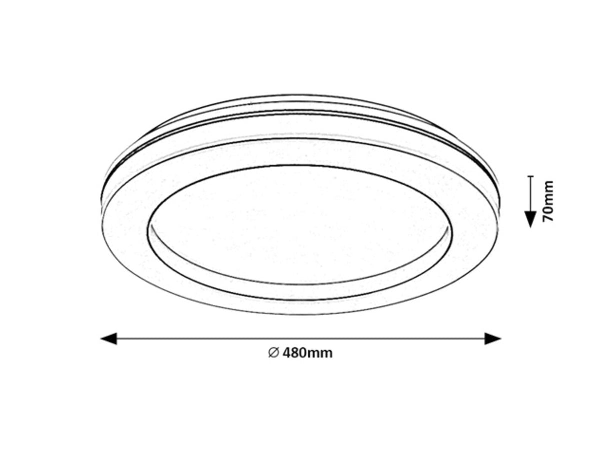 Plafoniera LED Cooperius, alb, 47W, 3800lm, 3000K, IP20, Rabalux, 71003